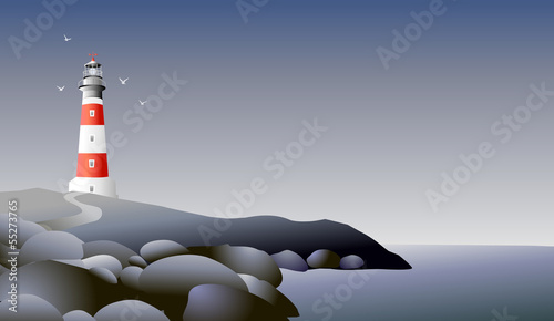 Lighthouse at Monsoon day