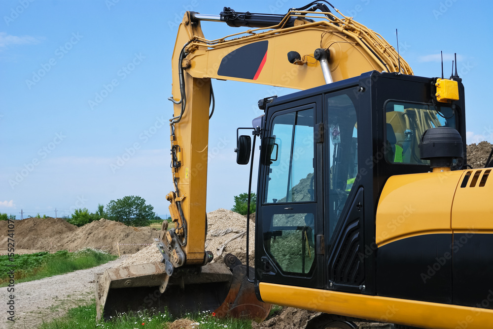 Bagger und Kabine Stock Photo | Adobe Stock