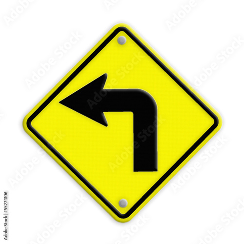 Turn left road sign. Part of a series. Free Download Turn left road sign. Part of a series. - GFXLoad