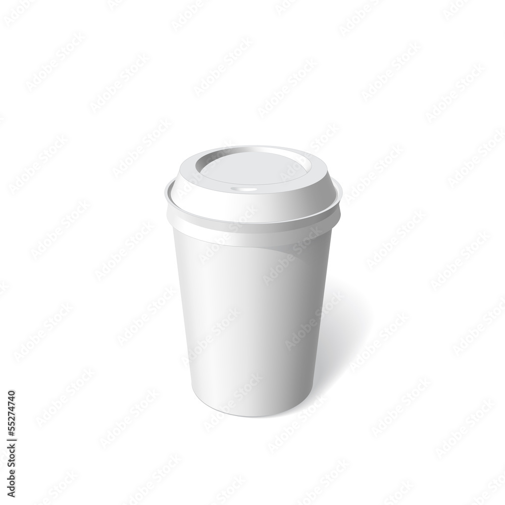 paper cup blank template vector