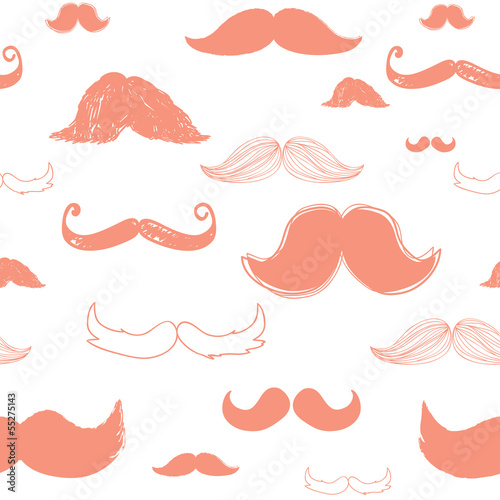 Peach Mustache Pattern