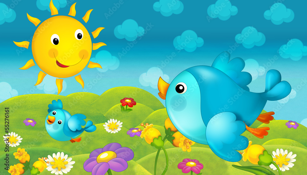Obraz premium The happy and colorful illustration for the children