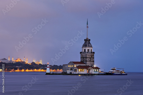 Canvas Print Leandre Tower in twilight -Kız Kulesi-Maiden's Tower-Istanbul