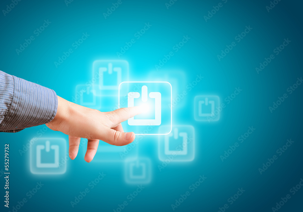 Hand and icons Hand and icons