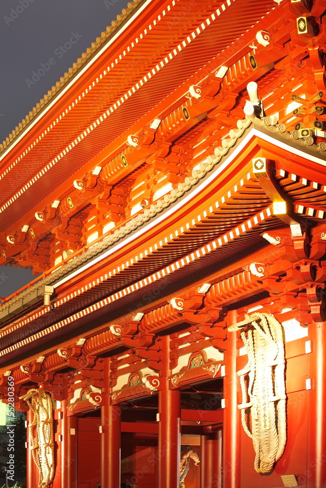 Sensoji-ji Red Japanese Temple in Asakusa, Tokyo, Japan Sensoji-ji Red Japanese Temple in Asakusa, Tokyo, Japan