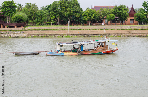 Thai style boat at Chaopraya river photo