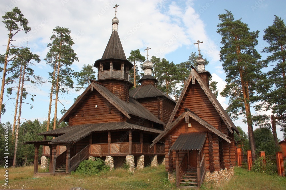 Wooden Trinity Church in the village of Talitsy. Russia