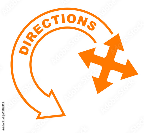 directions flèche orange