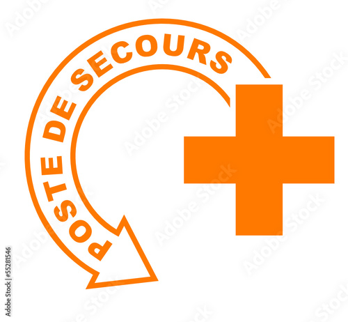 poste de secours flèche orange