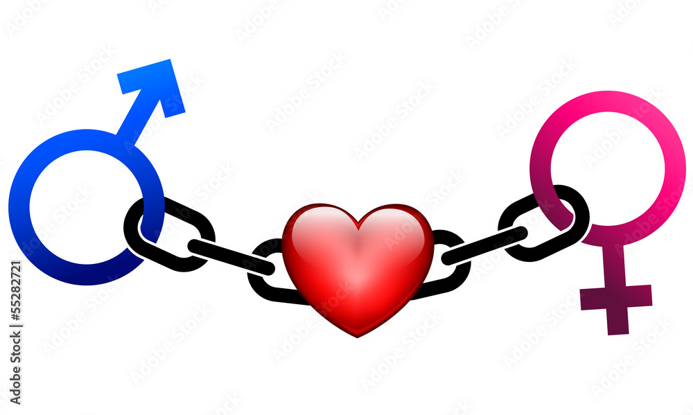 Illustration for wedding between man and woman Illustration for wedding between man and woman