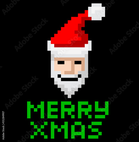 Retro arcade pixel art Santa
