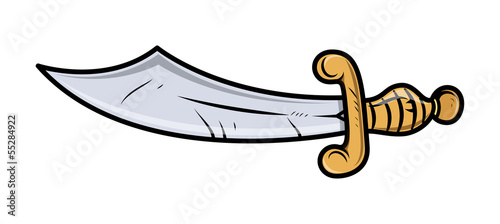 Viking Sword - Vector Cartoon Illustration