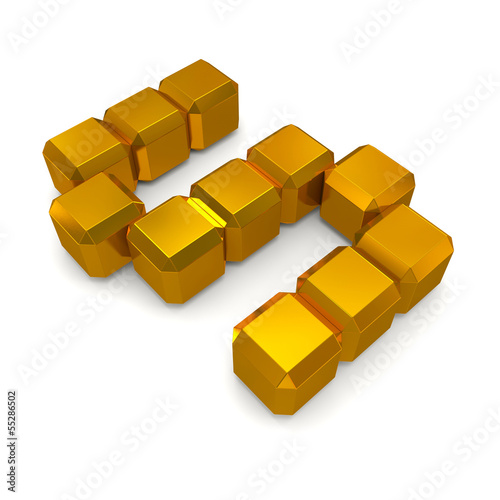 letter S cubic golden