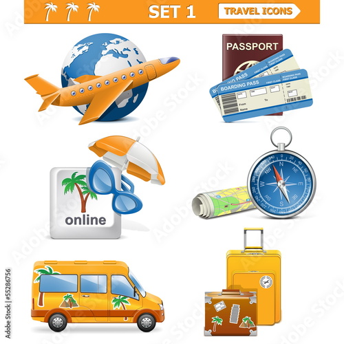 Vector travel icons set 1