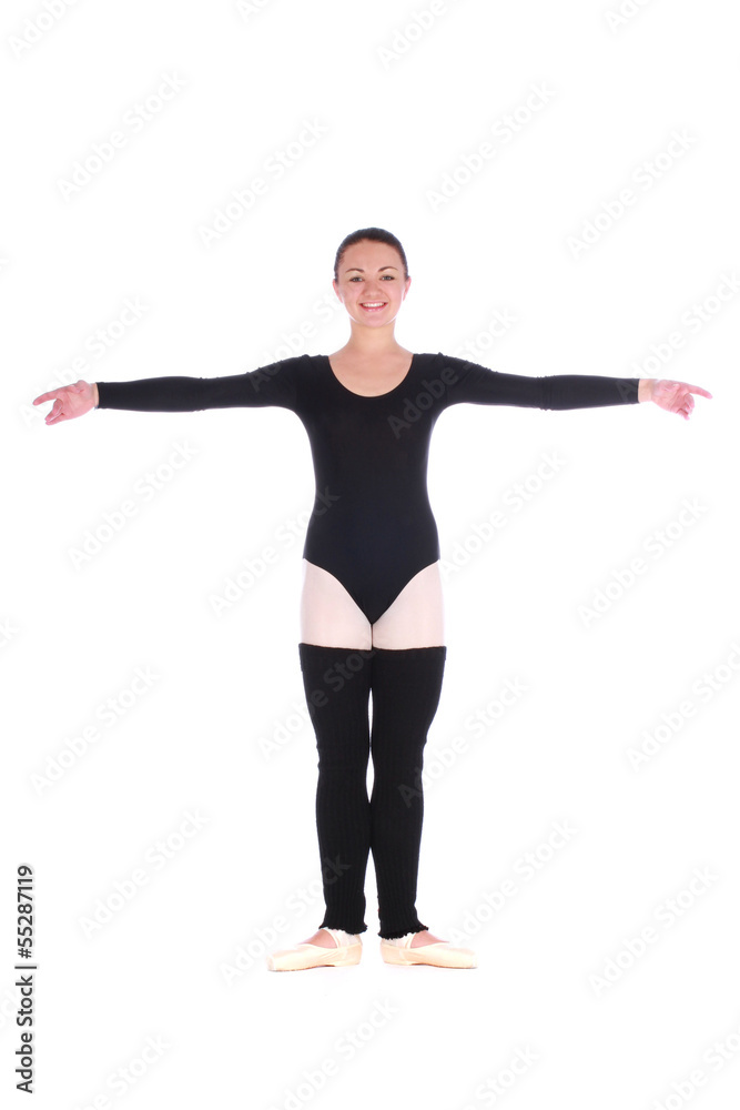 A young wonderful ballerina over white background