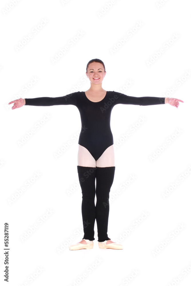 A young wonderful ballerina over white background A young wonderful ballerina over white background