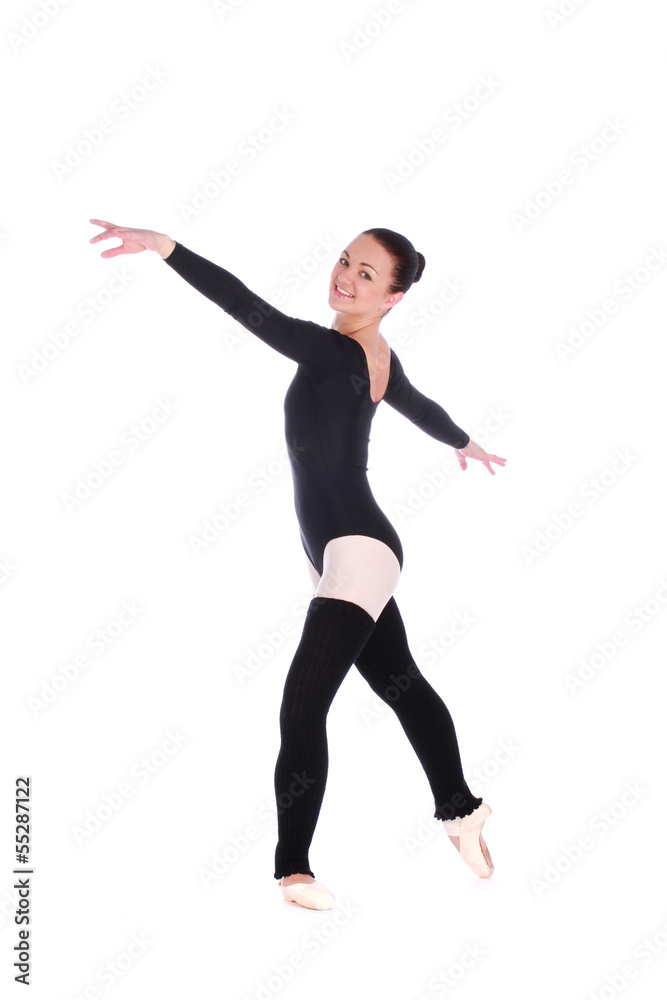 A young wonderful ballerina over white background