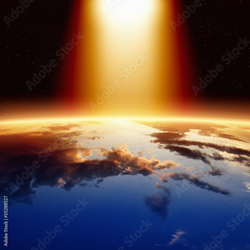 Bright light from above