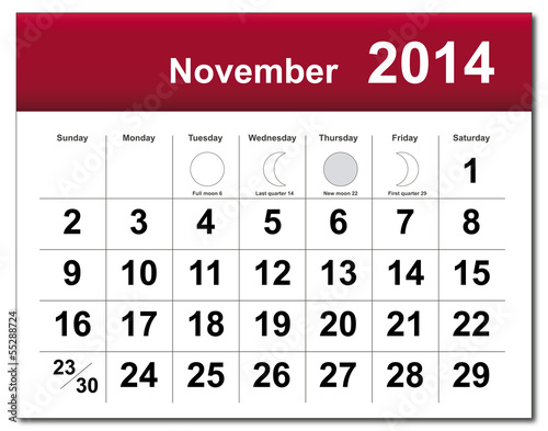 November 2014 calendar