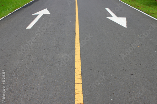 lines and signs on road