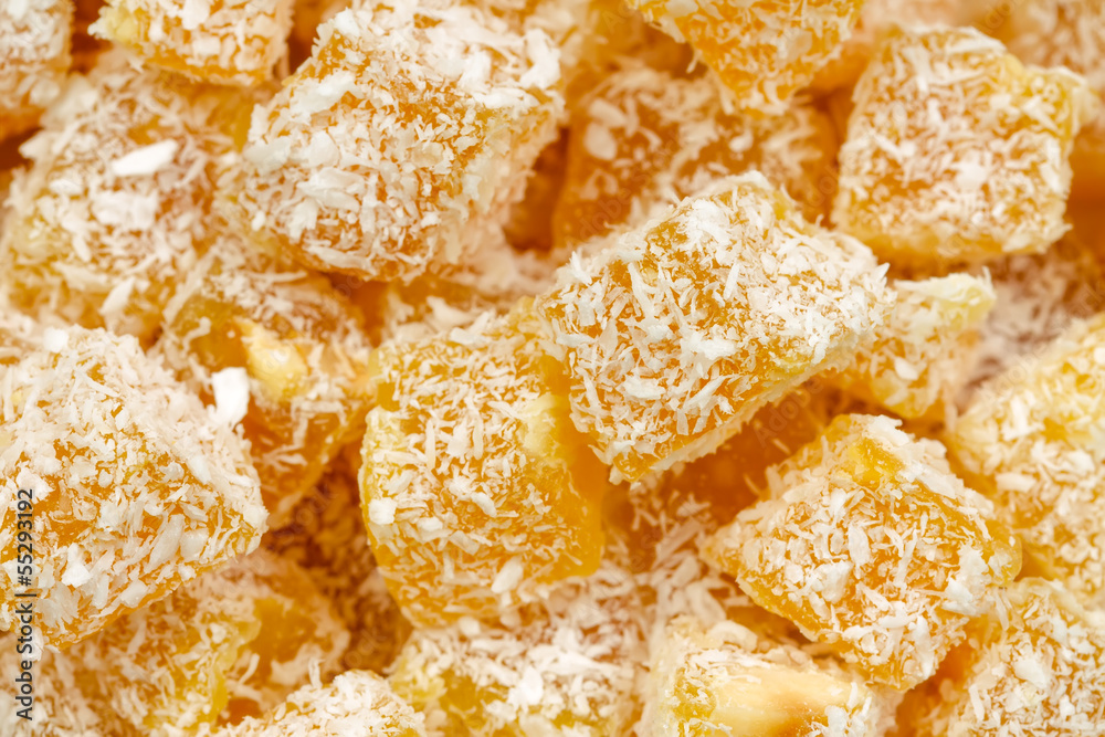 Turkish delight in coconut flakes Turkish delight in coconut flakes