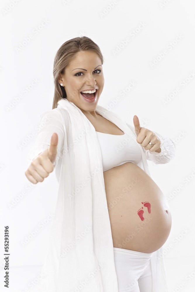 Portrait of happy smiling pregnant female Portrait of happy smiling pregnant female
