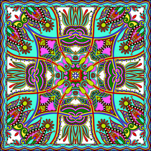 Traditional ornamental floral paisley bandanna