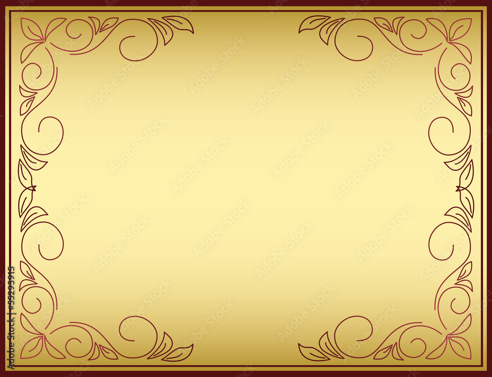 bright vector frame with gold gradient