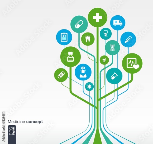 Abstract medicine background with icons