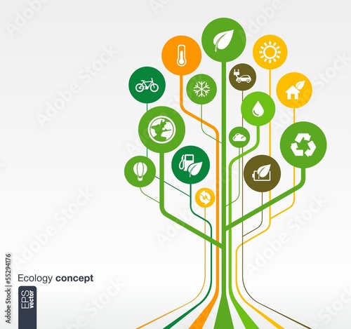Abstract ecology background with icons