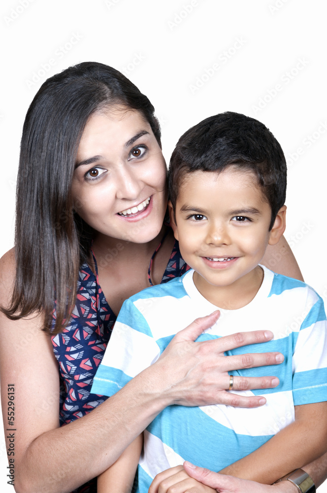 Portrait of nice boy with mother Portrait of nice boy with mother