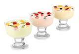 Delicious yogurt with fruit isolated on white