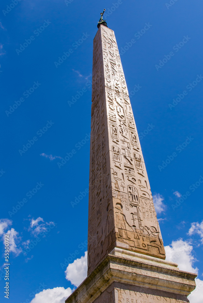 The egyptian obelisk in Piazza del Popolo, Rome, Italy