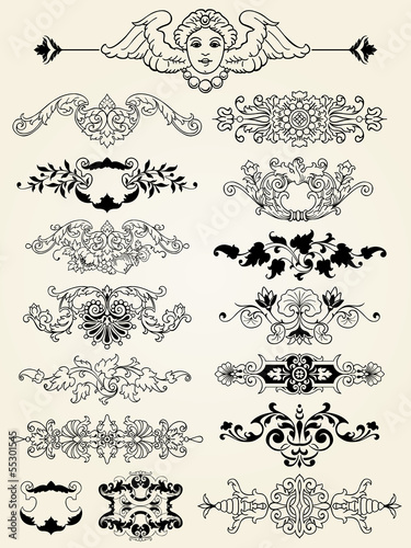 Intricate calligraphic design elements