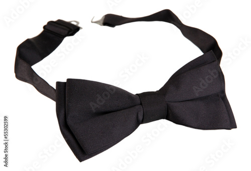 Vászonkép Black bow tie isolated on white