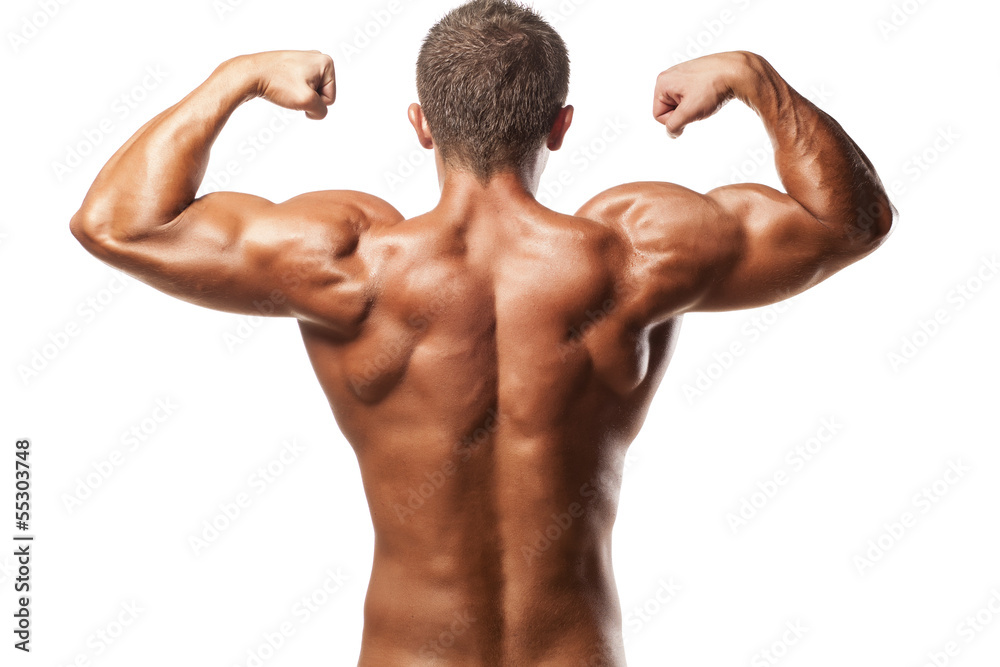 muscular handsome man posing on white background muscular handsome man posing on white background