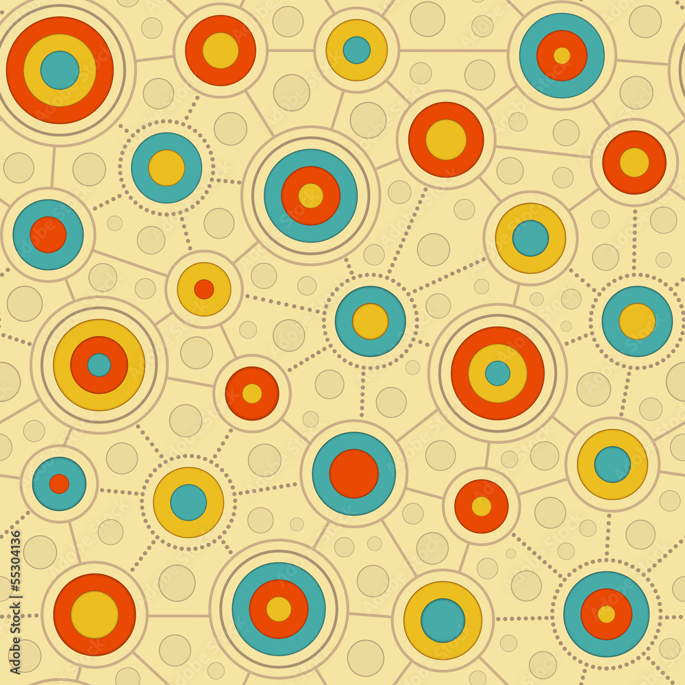 Fototapeta premium Circular Pattern in Retro Colors