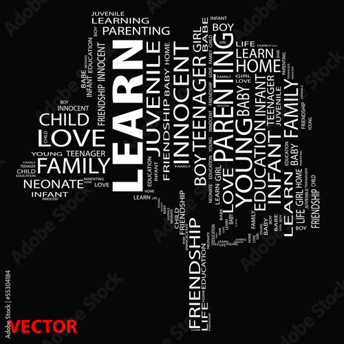 Vector conceptual education word cloud