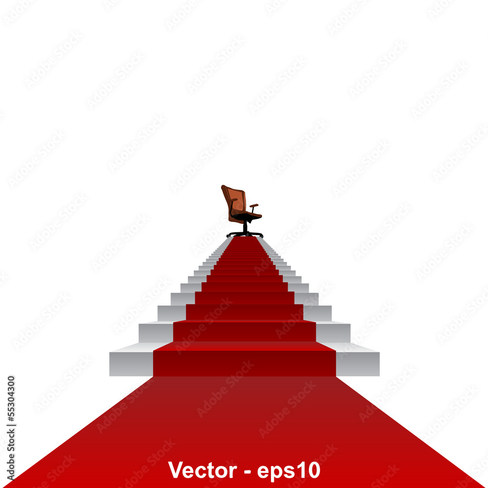 Vector conceptual red carpet stair for success Vector conceptual red carpet stair for success