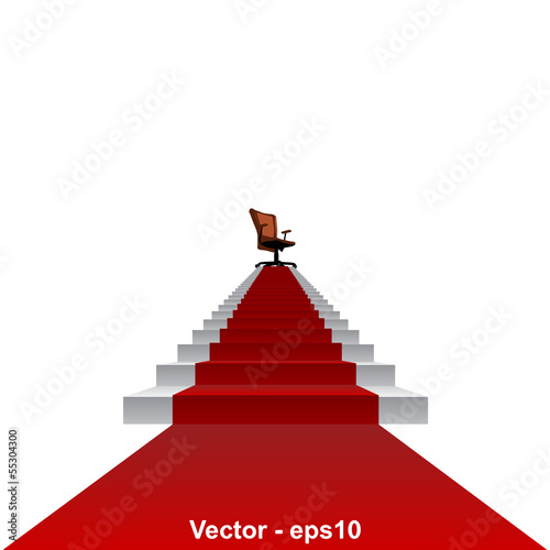 Vector conceptual red carpet stair for success