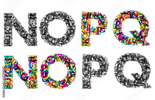 Abstract alphabet letters