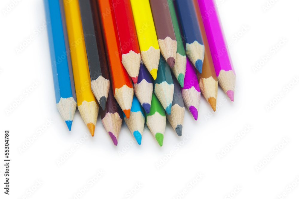 Color pencils isolated on white