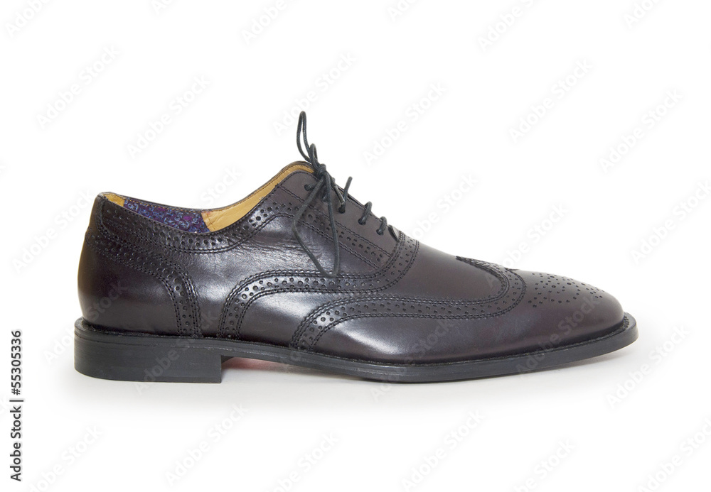The black man's shoes isolated on white background. The black man's shoes isolated on white background.