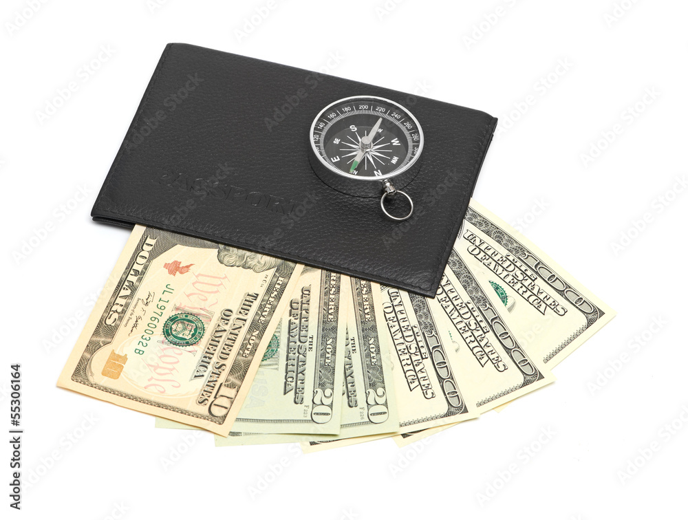 Passport and ticket isolated on white Passport and ticket isolated on white