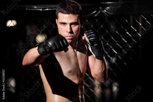 MMA Fighter waiting for an opponent