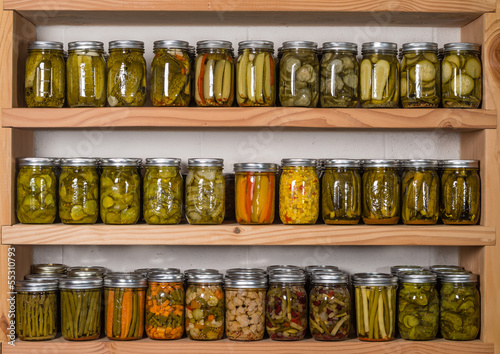 Storage shelfs with canned food