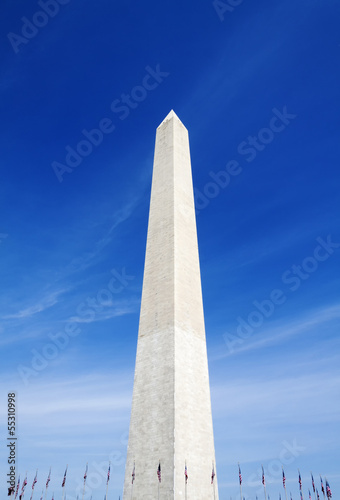 Washington Monument and US Flags