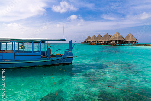 water villas and boat