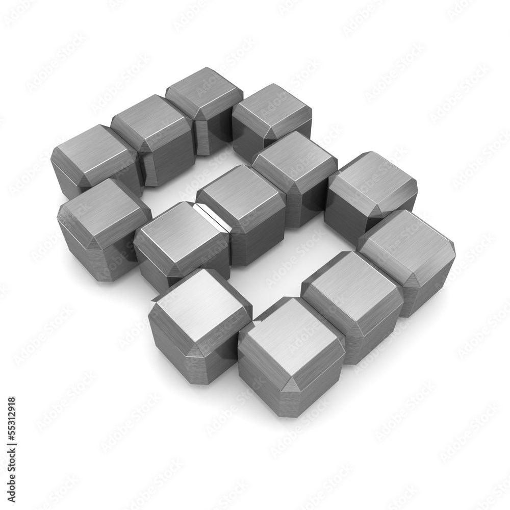 Obraz premium number 8 cubic metal