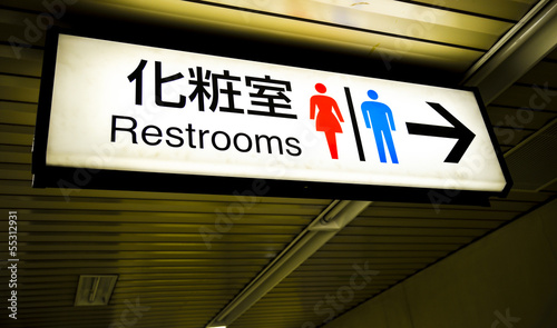 Restrooms board